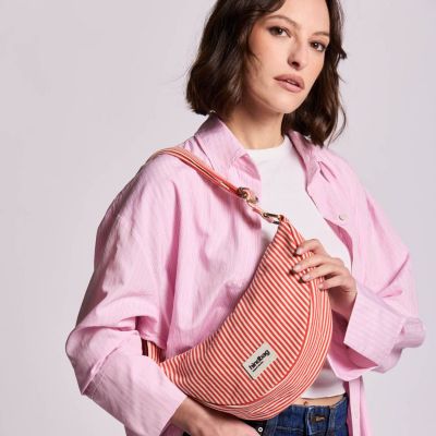 Sac banane Andrea Rayures Fines Rouge