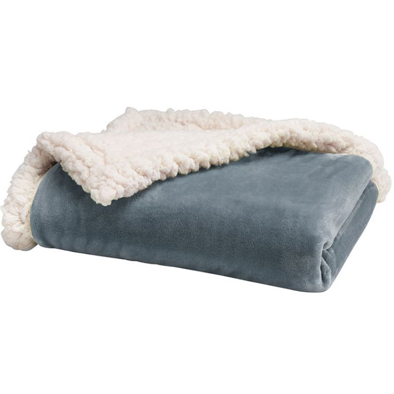 Couverture bi-matière gris (75 x 100 cm) Babycalin