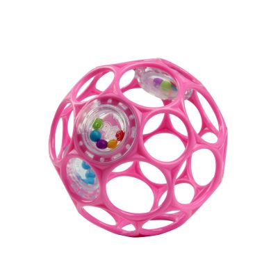 Balle hochet sensoriel rose