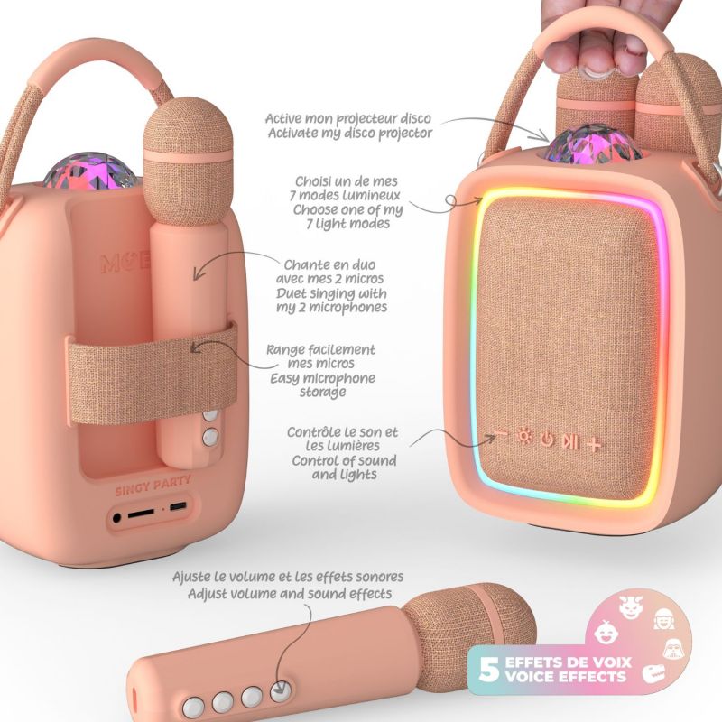 Enceinte karaoké Singy Party Pink MOB Produit 5