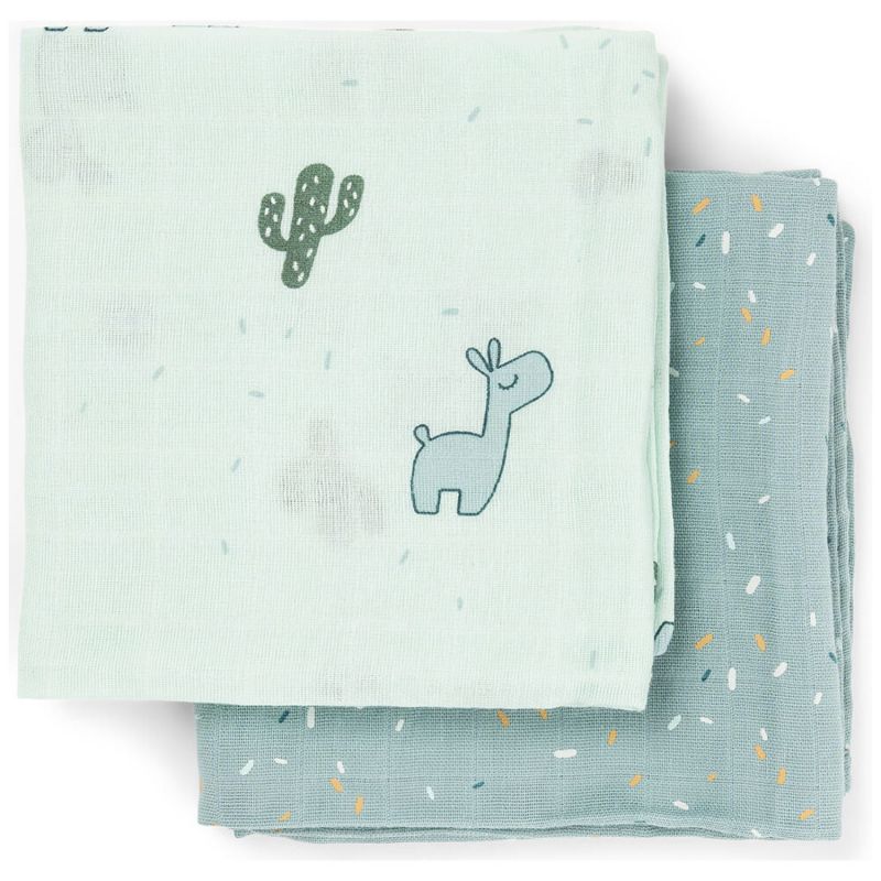 Lot de 2 langes Lalee Bleu (65x65 cm) Done by Deer Produit 1