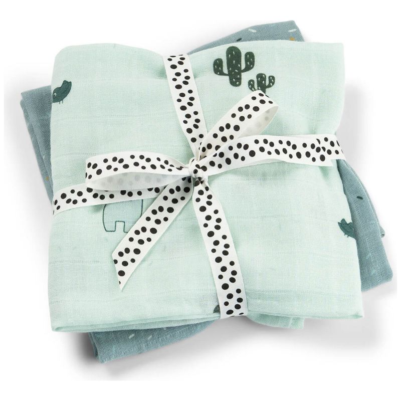 Lot de 2 langes Lalee Bleu (65x65 cm) Done by Deer Produit 2