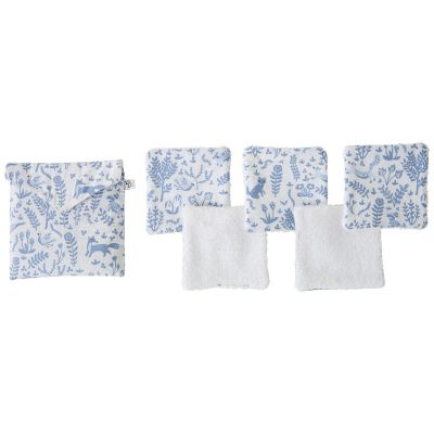 Lot de 5 lingettes avec pochette Forêt enchantée (10 x 10 cm) BB & Co