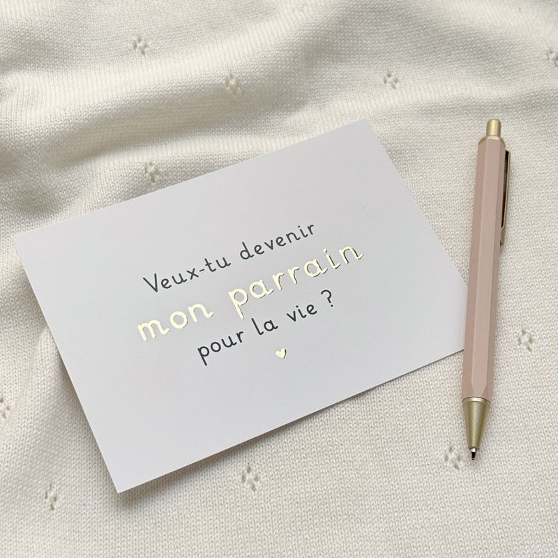 Carte demande Veux-tu devenir mon parrain pour la vie? Zü Ambiance 1