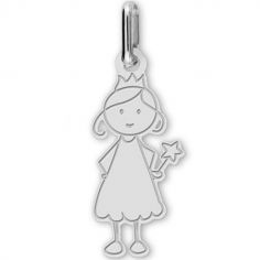 Pendentif Fée (or blanc 375°) - Lucas Lucor