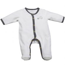 Pyjama chaud Babyfan blanc et gris (1 mois)  par Sauthon