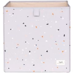 Cube de rangement en tissu recyclé Terrazzo gris clair - 3 sprouts