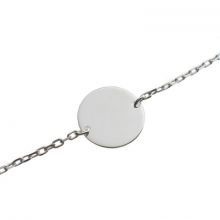 Bracelet empreinte gourmette chaîne simple 14 cm (or blanc 750°)   par Les Empreintes
