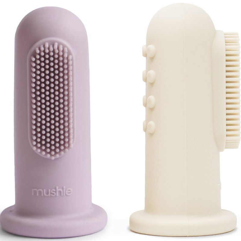 Lot de 2 brosses à dents à doigt Soft Lilac-Ivory Mushie