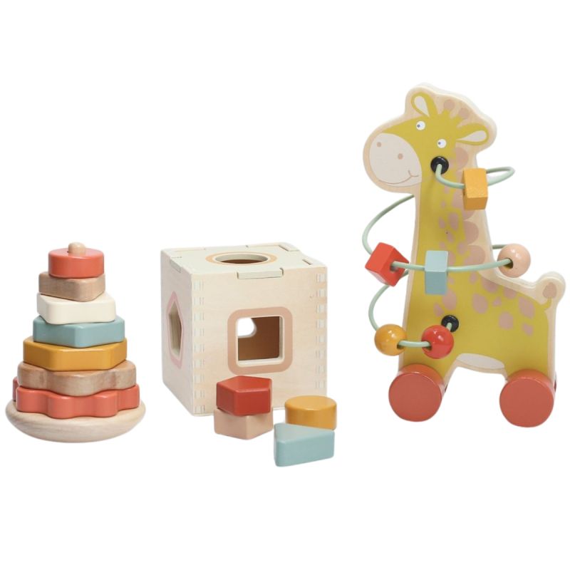 Coffret de jeux d'activités en bois (3 pièces) - Reconditionné Trois Kilos Sept Produit 1