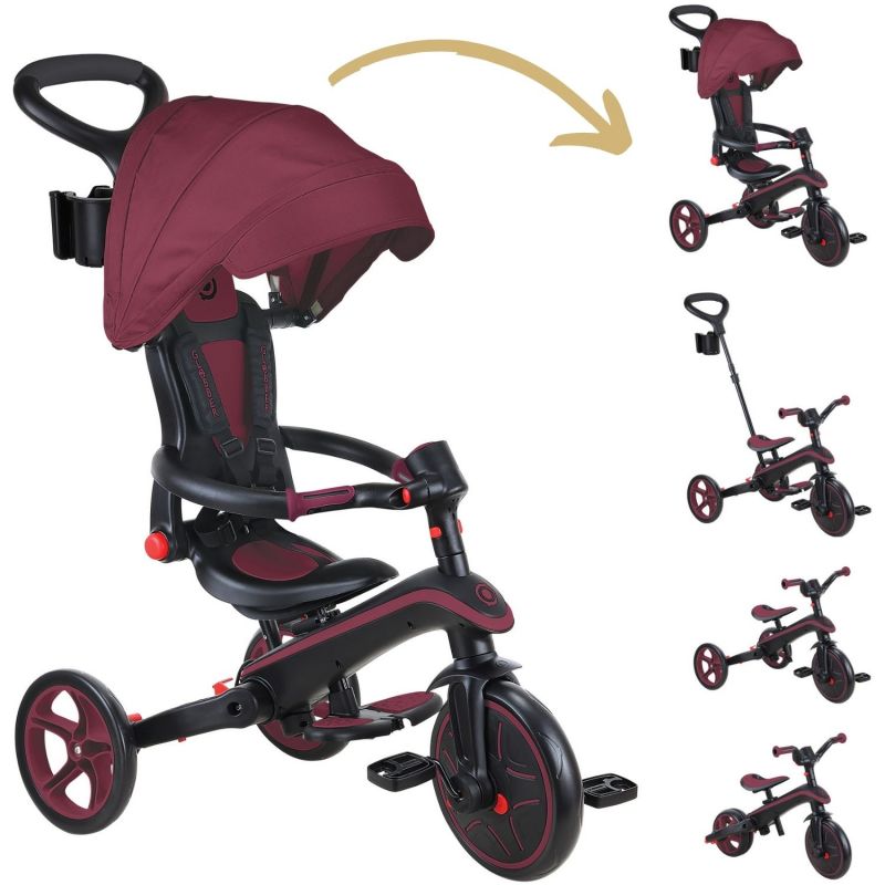 Tricycle Trike Explorer Foldable V2 4 en 1 Bordeaux Globber Produit 1