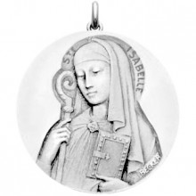 Médaille Sainte Isabelle (or blanc 750°)  par Becker