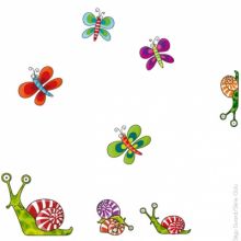 Stickers muraux Papillons et escargots  par Série-Golo