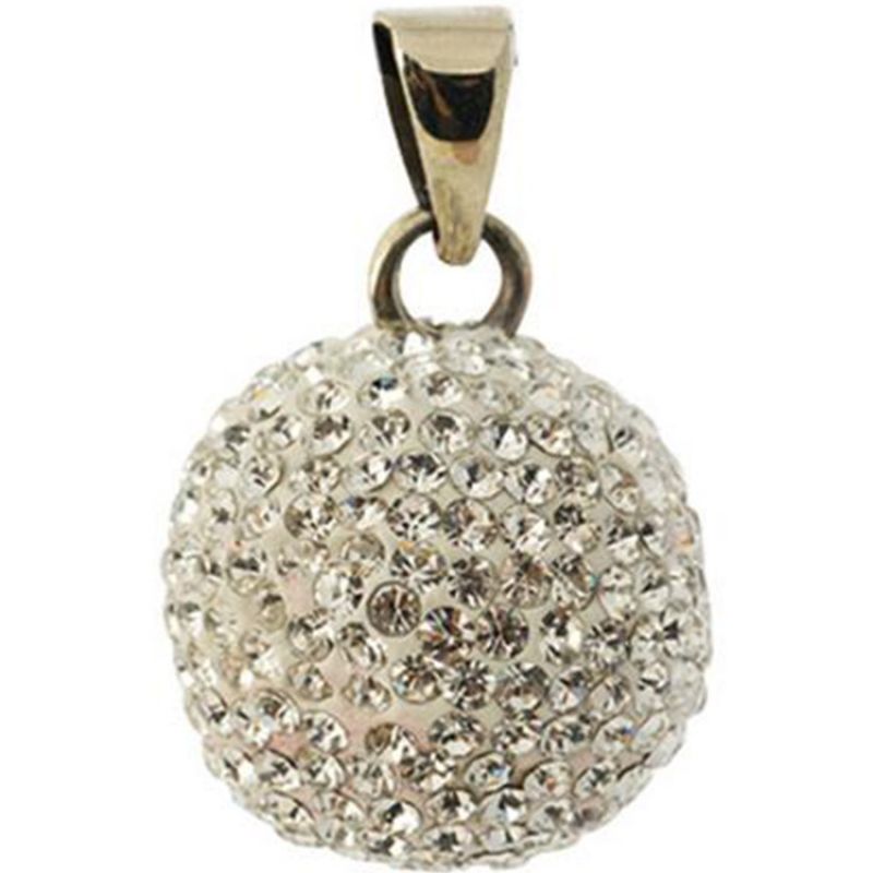 Bola sur cordon noir strass argenté Bola