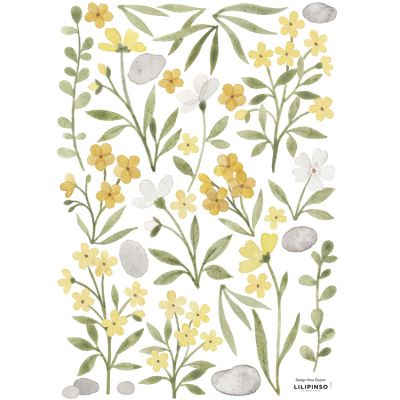 Planche de stickers A3 Fleurs et feuillages Lilipinso