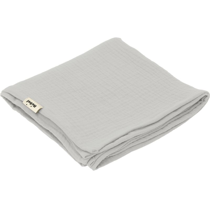 Lange en coton gris dragée (90 x 90 cm) BEBEL