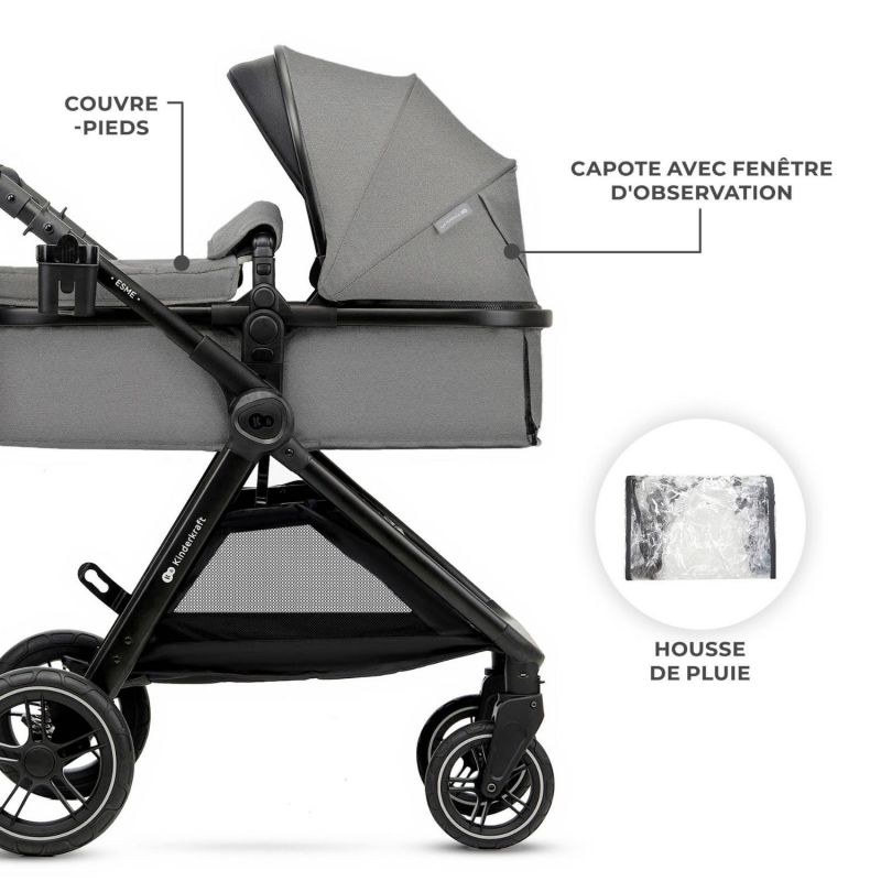 Poussette Esme 2 en 1 Moonlight Grey Kinderkraft Ambiance 5