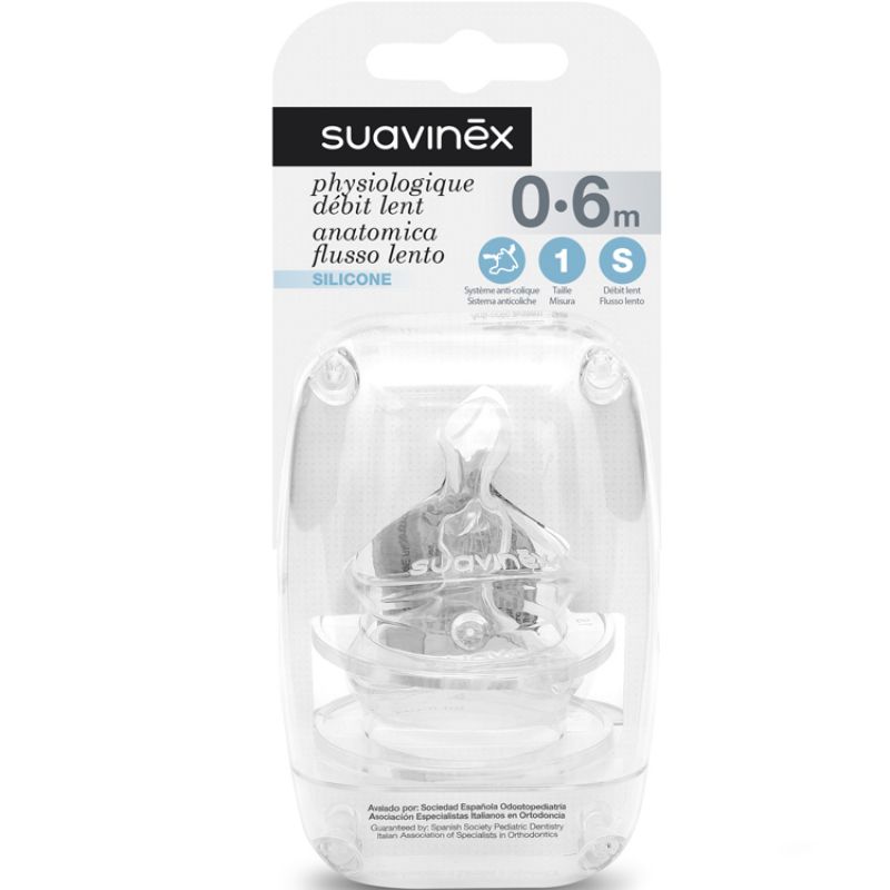 Tétine physiologique débit lent (0-6 mois) Suavinex
