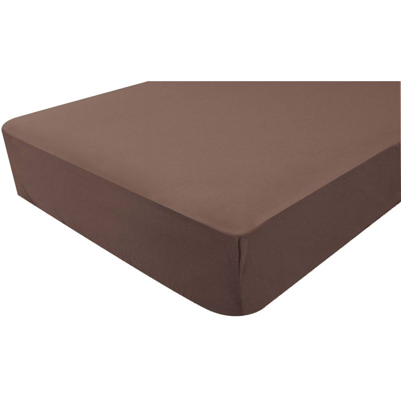 Drap housse jersey marron chocolat (40 x 80 cm) Domiva
