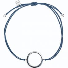 Bracelet sur cordon bleu cercle Geometric (argent 925°)  par Coquine