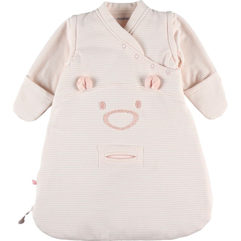 Gigoteuse 4 saisons Sweatoloudoux rayé rose Mix & Match TOG 1.0 (50 cm) Noukie's