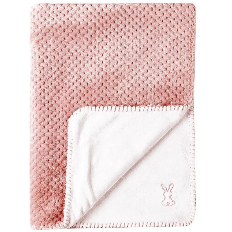 Couverture bébé Supersoft Lapidou rose et blanc (75 x 100 cm) Nattou