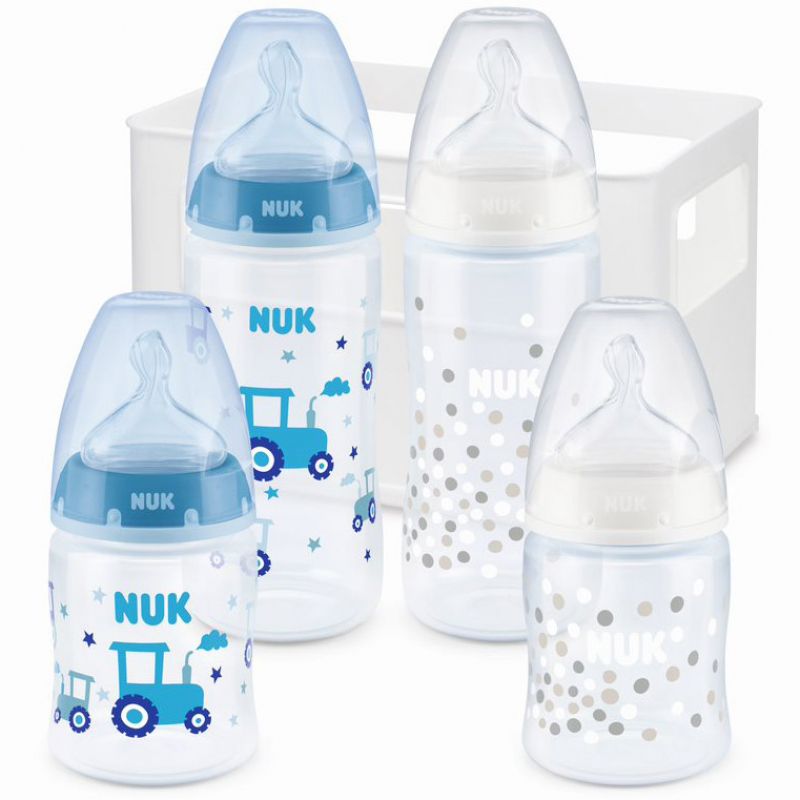 Lot de 4 biberons bleu et blanc (2 x 150ml + 2 x 300ml) NUK