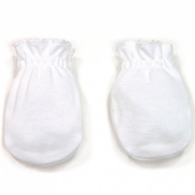 Moufles de naissance tencel en coton blanc Cambrass