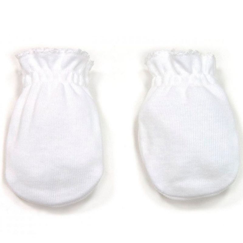 Moufles de naissance tencel en coton blanc Cambrass