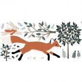 Planche de stickers M Fox en forêt