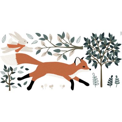 Planche de stickers M Fox en forêt