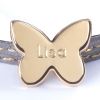 Bracelet enfant cuir Amazone papillon (plaqué or)  par Petits trésors