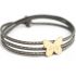 Bracelet enfant cuir Amazone papillon (plaqué or) - Petits trésors