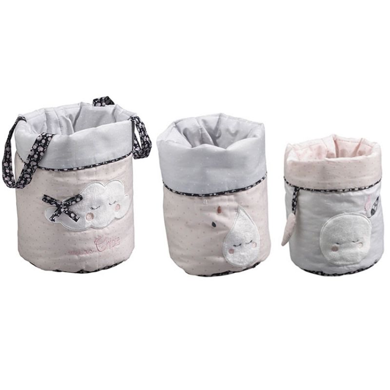 Lot de 3 paniers de toilette Miss Fleur de Lune Sauthon