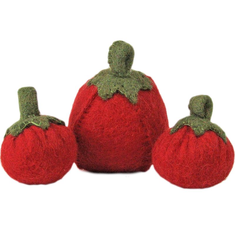Lot de 3 tomates en feutrine Papoose