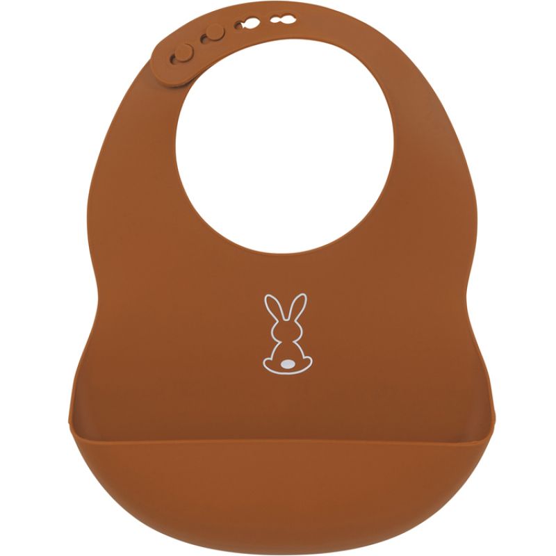 Bavoir en silicone à poche terracota Nattou