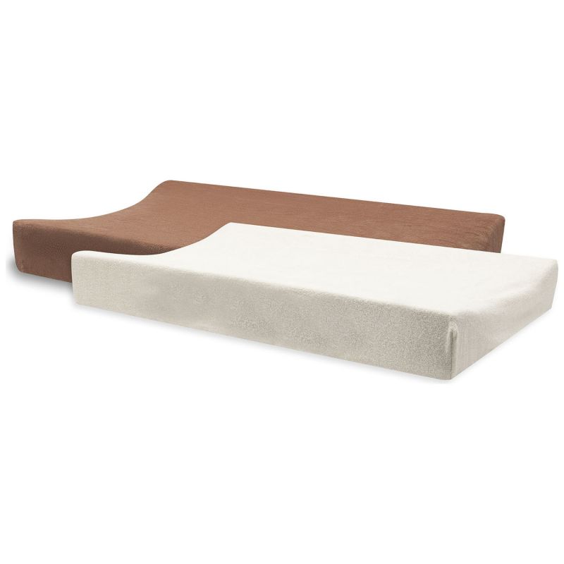 Lot de 2 housses de matelas à langer en éponge Light Terra-Oatmeal (50 x 70 cm) Jollein Produit 1