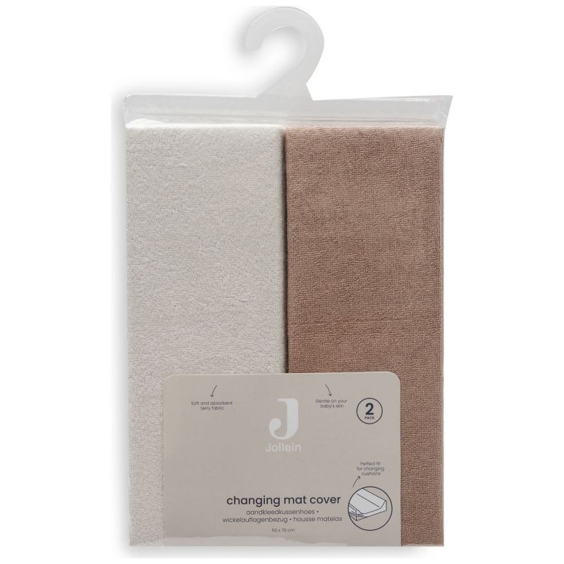 Lot de 2 housses de matelas à langer en éponge Light Terra-Oatmeal (50 x 70 cm) Jollein Packaging 9