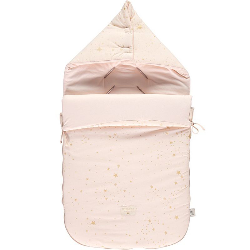 Nid d'ange passe sangle en coton bio Gold stella Dream pink (90 cm) Nobodinoz