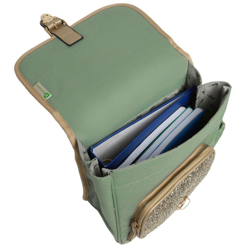 Sac à dos maternelle Glossy Kahki (30 cm) Caméléon Produit ouvert 5