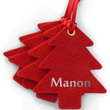 Kit décoration de Noël en feutrine sapins rouges  par Les Griottes