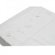 Drap de lit Fleurs au crochet blanc (100 x 80 cm)  par Taftan