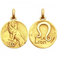 Médaille signe Lion avec revers (or jaune 750°)  par Becker