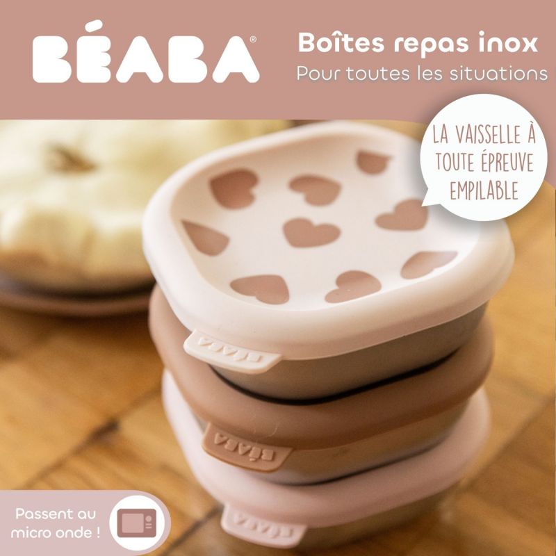 Lot de 3 boîtes repas inox multi-usage BigLove (250 ml) Béaba Ambiance 7