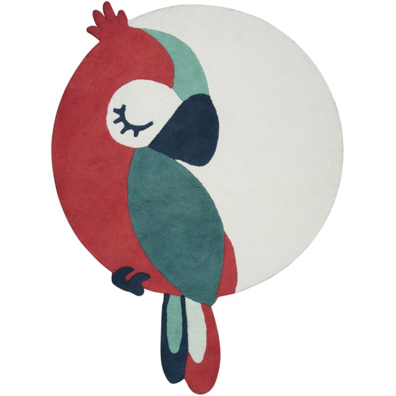 Tapis coton Tropica perroquet rouge (120 x 160 cm) Lilipinso