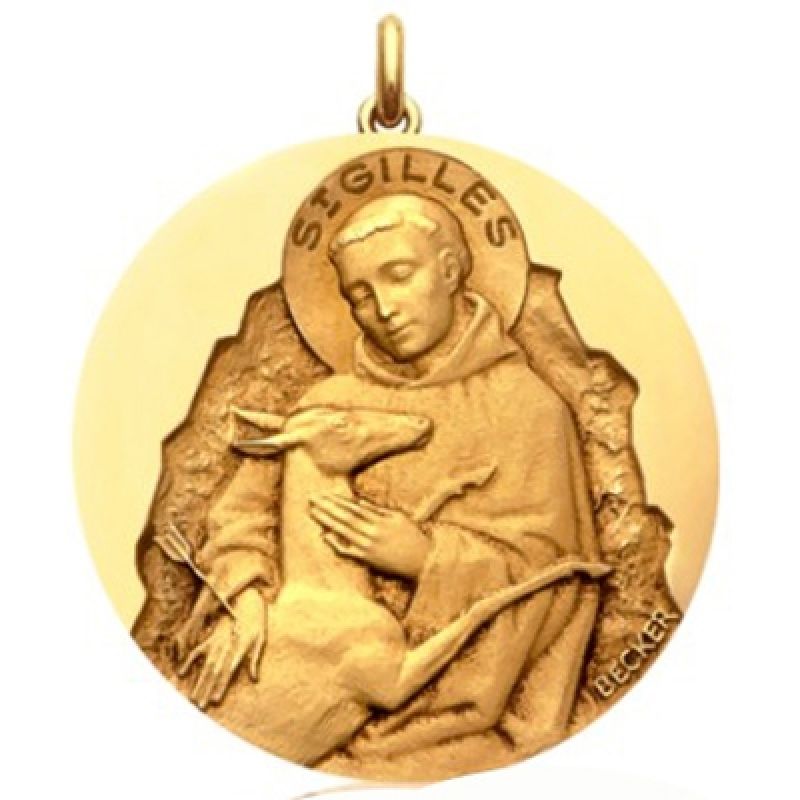 Médaille Saint Gilles (or jaune 750°) Becker