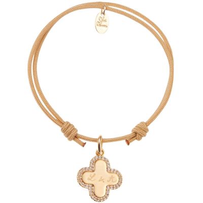 Bracelet personnalisé Croix Romane Cristal (plaqué or 18 carats)