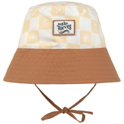 Bob anti-UV motifs à carreaux vanille et écru vanilla et sea salt (19-36 mois)