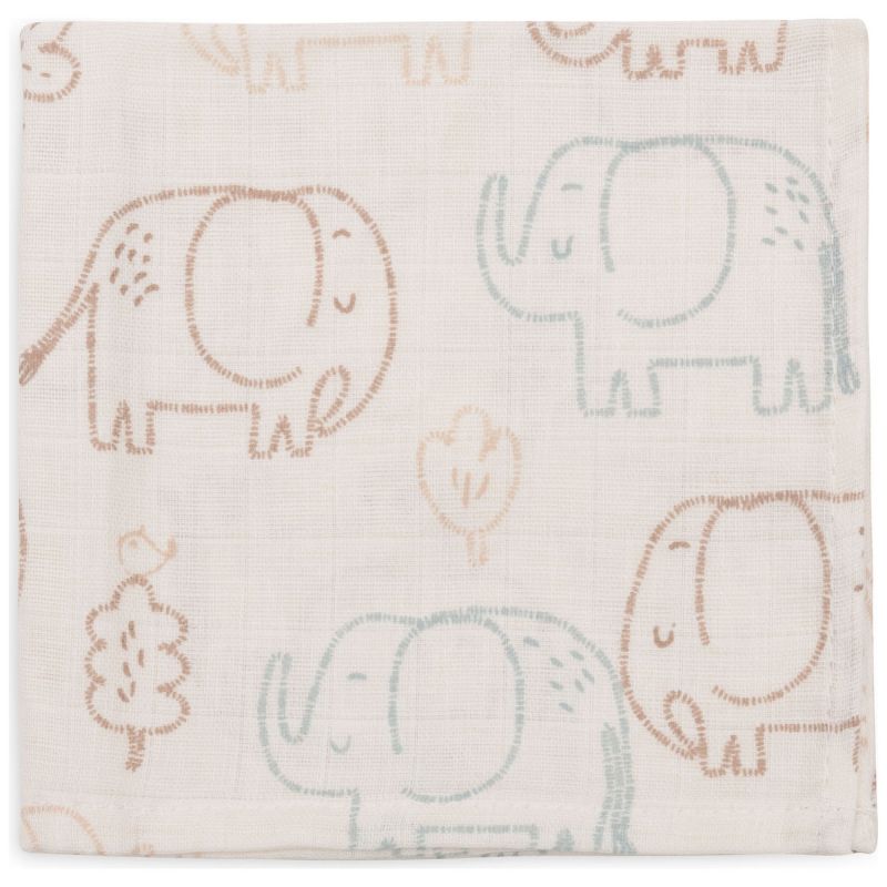 Lot de 3 mini langes en gaze de coton Elephant Tales (31 x 31 cm) Jollein Produit 3