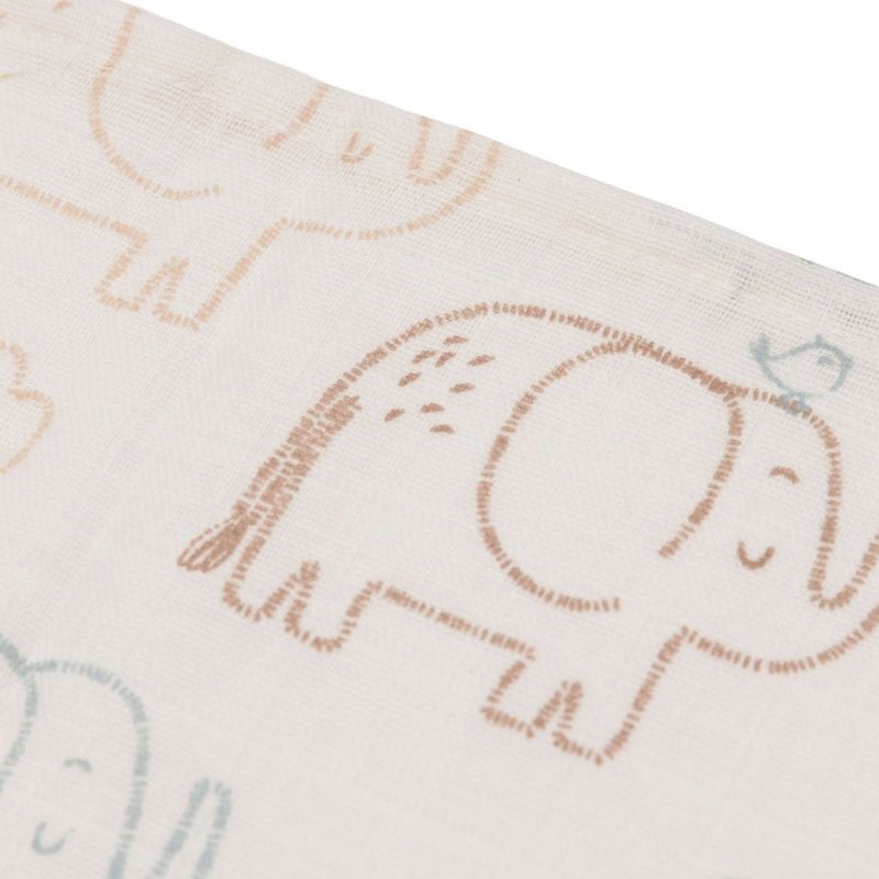 Lot de 3 mini langes en gaze de coton Elephant Tales (31 x 31 cm) Jollein Produit 4